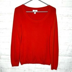 Ann Taylor LOFT Women’s Orange Sweater Large Long Sleeve Round Neck Light Weight